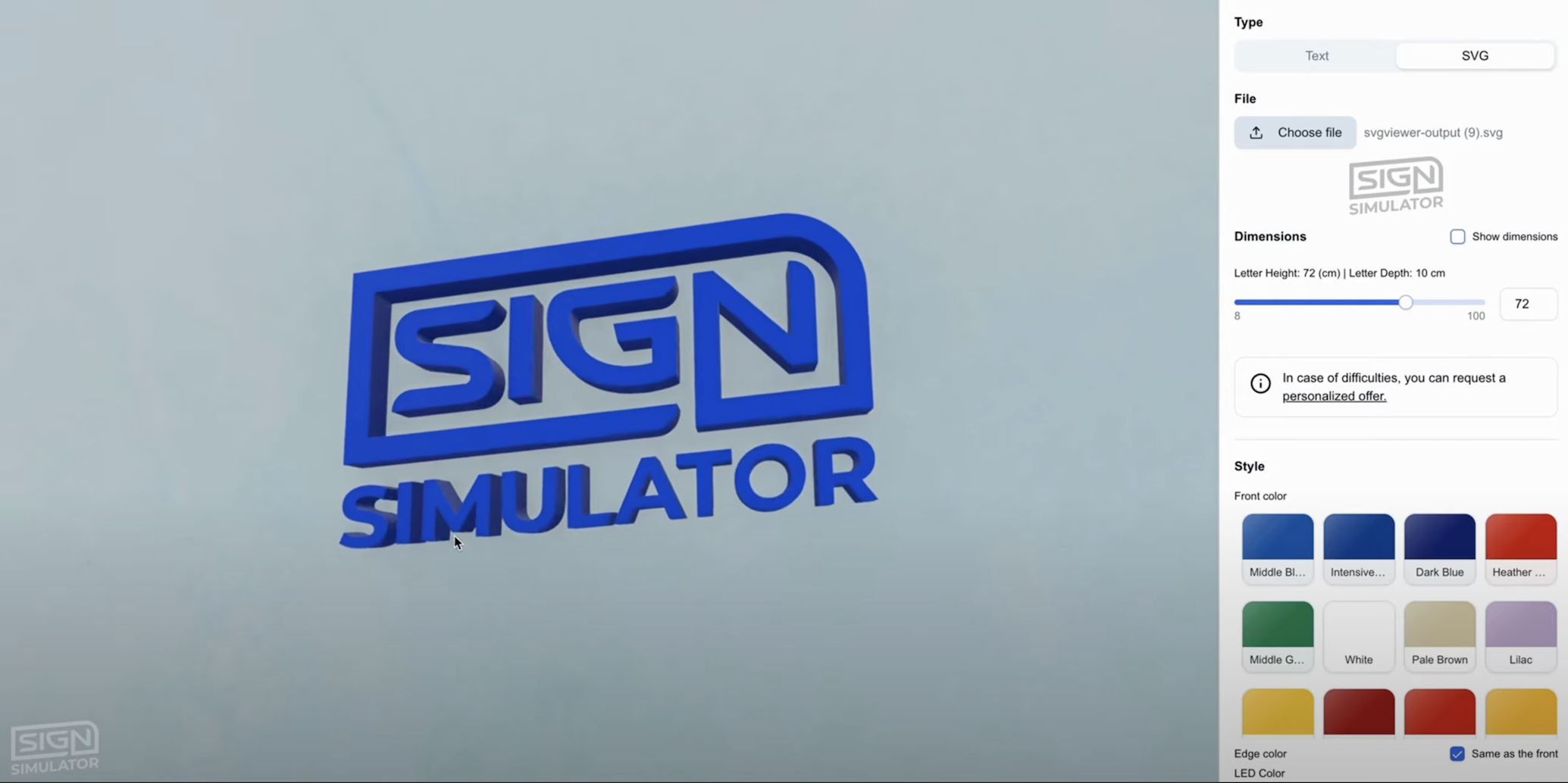 Sign Simulator Demo - Meta LED Sign Design Interface